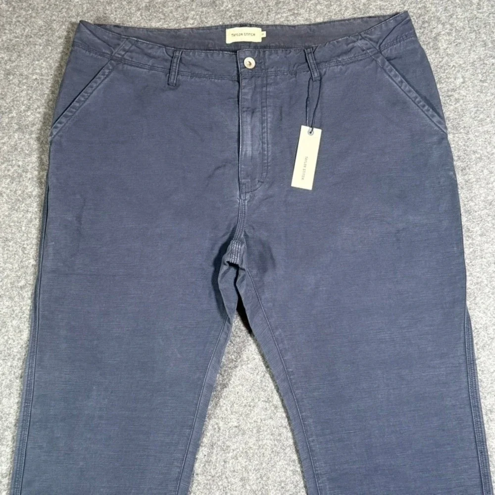 Taylor Stitch The Morse Pant Navy Slub Linen Organic Cotton Chino 38x33 NWT